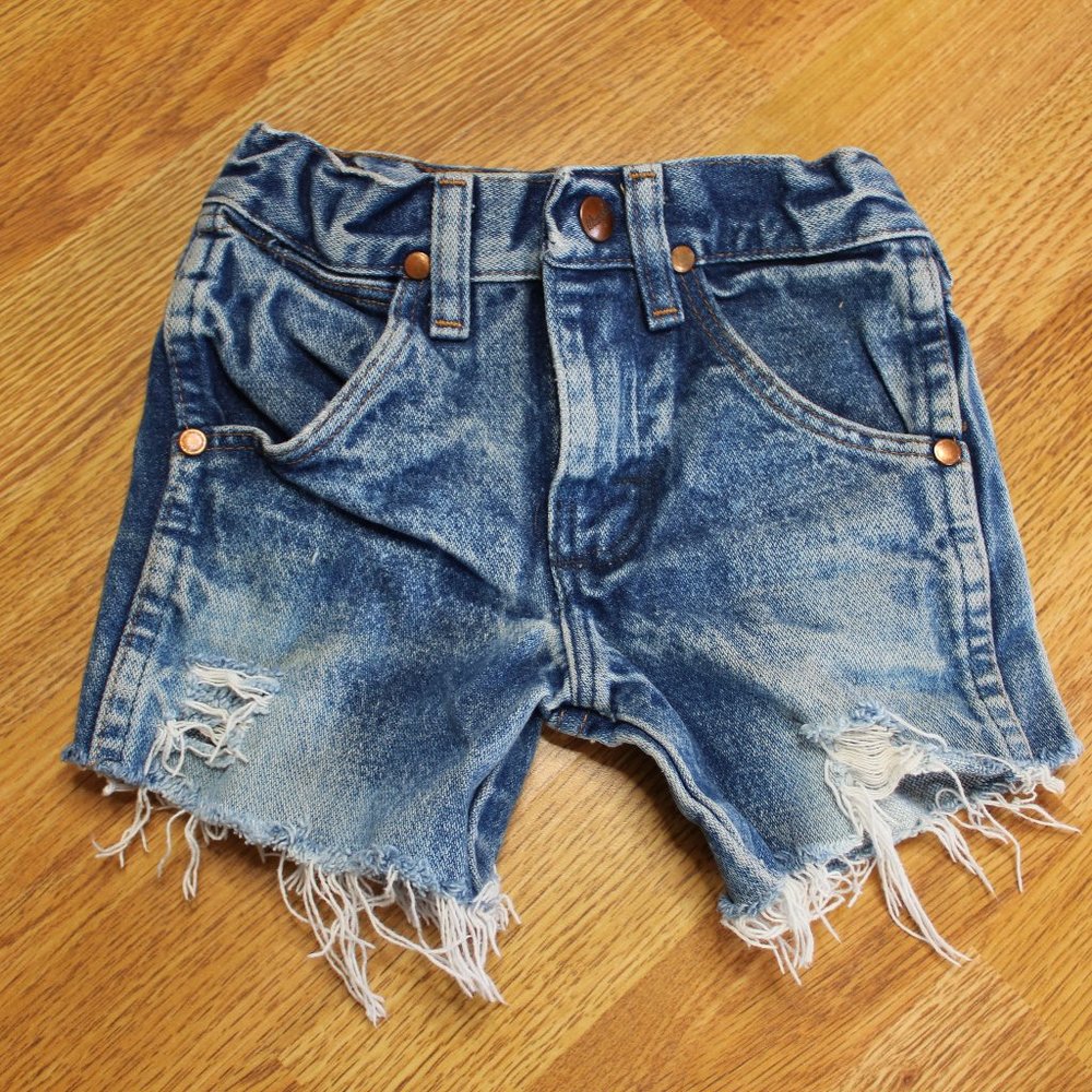 Distressed Wrangler Cut offs